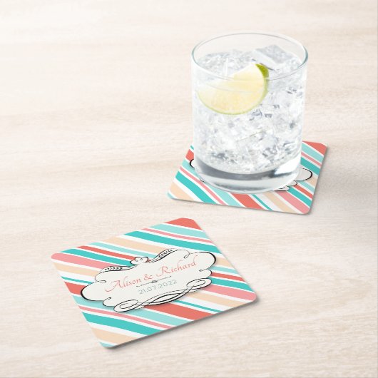 Aqua & Coral Kartonnen Onderzetters (Insitu)