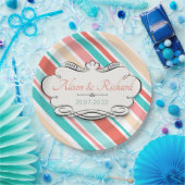 Aqua & Coral Papieren Bordje (Feest)
