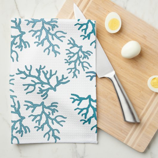 Aqua Coral Reef-patronen Theedoek (Quarter Fold)