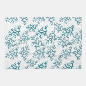 Aqua Coral Reef-patronen Theedoek (Horizontaal)