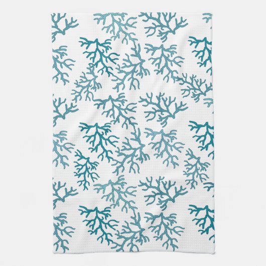 Aqua Coral Reef-patronen Theedoek (Verticaal)
