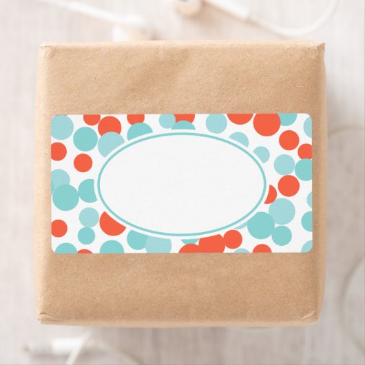 Aqua Coral Stippen Labels (Insitu)