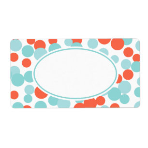 Aqua Coral Stippen Labels
