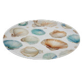 Aqua Cream Beach Shells Bruiloftsfeest Snijplank (Hoek)