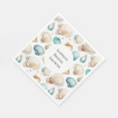 Aqua Cream Beach Shells Vrijgezellenfeest Servet (Hoek)