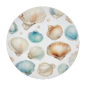 Aqua Cream Beach Shells Vrijgezellenfeest Snijplank (Voorkant)