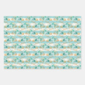 Aqua Cream Goud Bloemen Inpakpapier Vel (Voorkant 3)