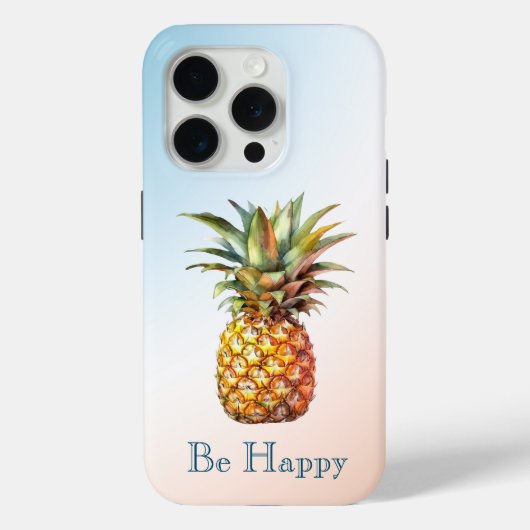 Aqua Cream Happy tropische ananas Case-Mate iPhone Case (Achterkant)