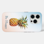 Aqua Cream Happy tropische ananas Case-Mate iPhone Case (Achterkant (horizontaal))