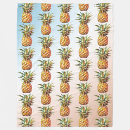 Aqua Cream Happy tropische ananas Fleece Deken