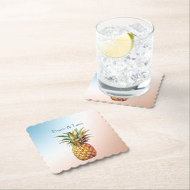 Aqua Cream Happy tropische ananas Kartonnen Onderzetters