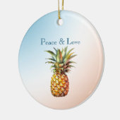 Aqua Cream Happy tropische ananas Keramisch Ornament (Links)