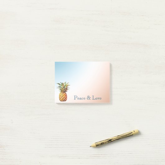 Aqua Cream Happy tropische ananas Post-it® Notes (Op bureau)