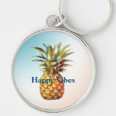 Aqua Cream Happy tropische ananas Sleutelhanger (Voorkant)