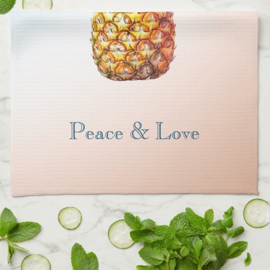 Aqua Cream Happy tropische ananas Theedoek (Gevouwen)