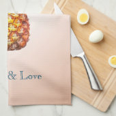 Aqua Cream Happy tropische ananas Theedoek (Quarter Fold)