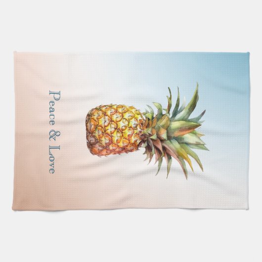 Aqua Cream Happy tropische ananas Theedoek (Horizontaal)