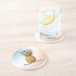 Aqua Cream Happy tropische ananas Zandsteen Onderzetter