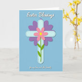 Aqua Cross Easter Wishes Card Kaart (Gele Bloem)