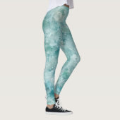 Aqua Crystal Geode Print. De schoonheid van de oce Leggings (Rechts)