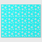 Aqua Crystal Snowflakes kerstcadeaupapier Cadeaupapier (Vlak)