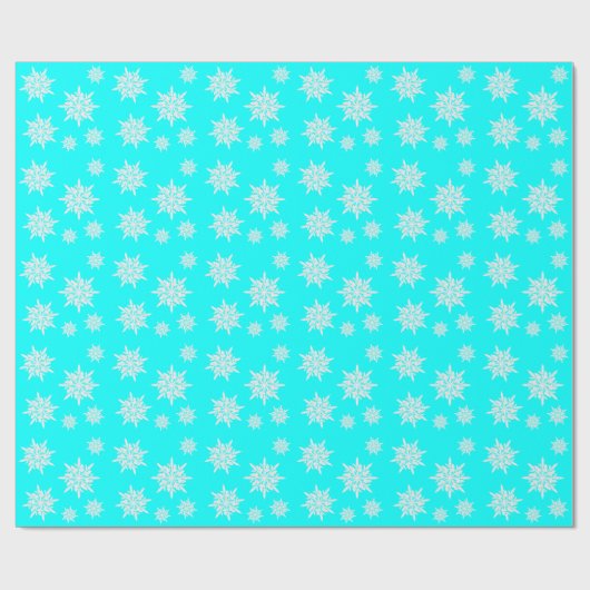 Aqua Crystal Snowflakes kerstcadeaupapier Cadeaupapier (Vlak)