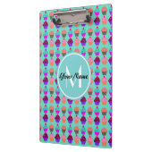 Aqua Cupcake Gepersonaliseerd Monogram Klembord (Links)