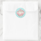 Aqua Cupcake Roze Bakkerij Party Stickers (Tas)