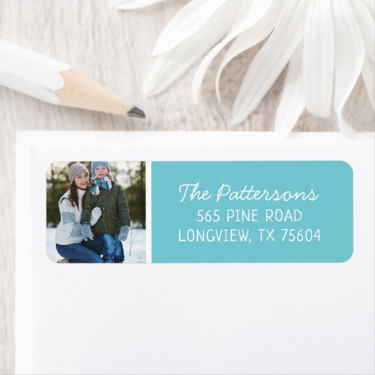 Aqua Custom Foto Vakantie Retouradres Etiket (Insitu)