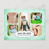 Aqua Custom Photo Save the Date Briefkaart (Voorkant)