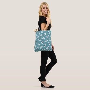 Aqua cute sneeuw ijsbeer patroon tote bag