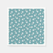 Aqua cute snow polar bear pattern servet (Voorkant)