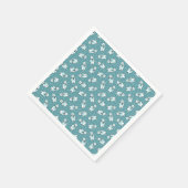 Aqua cute snow polar bear pattern servet (Hoek)