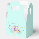 Aqua | Cute Unicorn Rainbow Gepersonaliseerd Bedankdoosjes (Geopend)