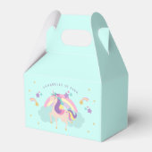 Aqua | Cute Unicorn Rainbow Gepersonaliseerd Bedankdoosjes (Voorkant Zijde)