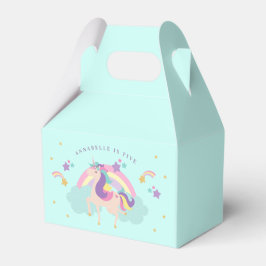 Aqua | Cute Unicorn Rainbow Gepersonaliseerd Bedankdoosjes