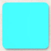 Aqua Cyan Neon Blauwgroen Cork Onderzetter (Voorkant)