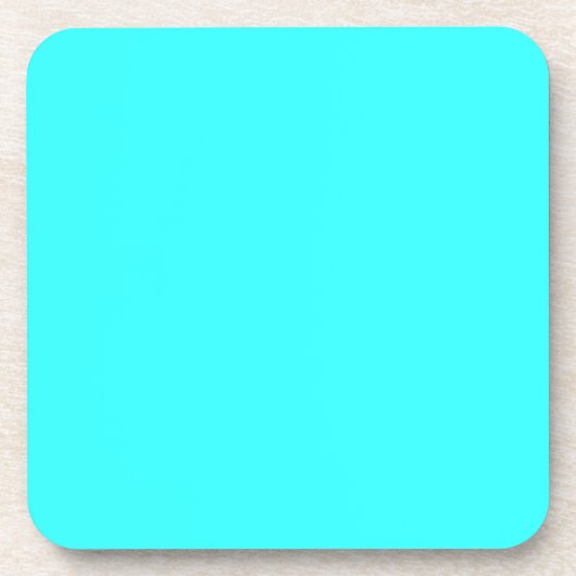 Aqua Cyan Neon Blauwgroen Cork Onderzetter (Voorkant)