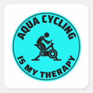 Aqua Cycling Swimming Pool Fitness Training Vierkante Sticker