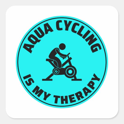 Aqua Cycling Swimming Pool Fitness Training Vierkante Sticker (Voorkant)