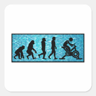 Aqua Cycling Swimming Pool Fitness Training Vierkante Sticker