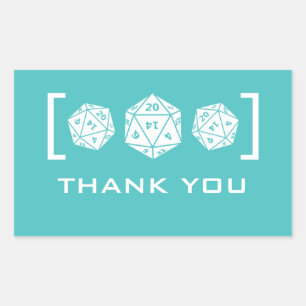 Aqua D20-desktop Gamer Hartelijk dank, Stickers