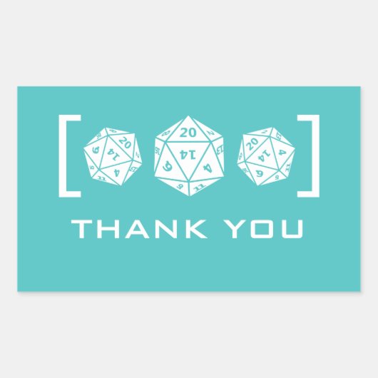 Aqua D20-desktop Gamer Hartelijk dank, Stickers (Voorkant)