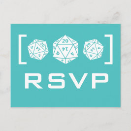 Aqua D20-desktop gamer RSVP-Briefkaart Uitnodiging Briefkaart