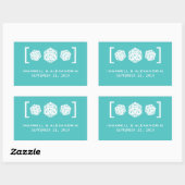 Aqua D20 Dice Gamer Wedding Stickers (Vel)