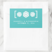 Aqua D20 Dice Gamer Wedding Stickers (Tas)