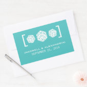 Aqua D20 Dice Gamer Wedding Stickers (Envelop)