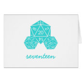 Aqua D20 Dice Table Number Kaart (Voorkant Horizontaal)