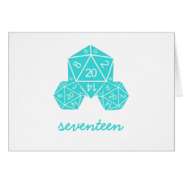 Aqua D20 Dice Table Number Kaart