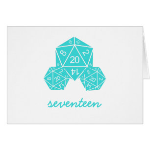 Aqua D20 Dice Table Number Kaart